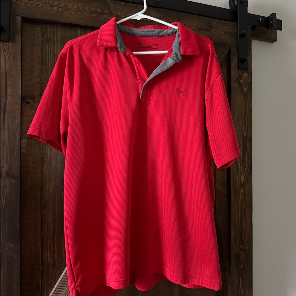 Under Armour Red Polo Shirt Vibrant Casual Style